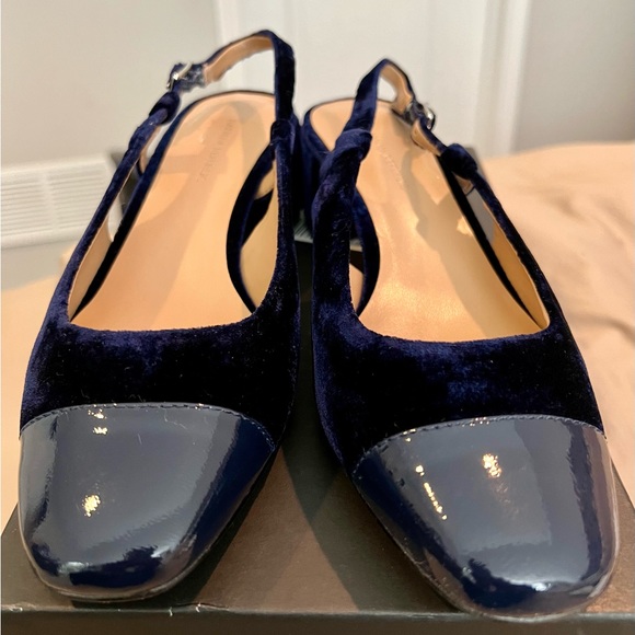 Low Block-Heel Velvet Slingback Pump - Picture 2 of 8